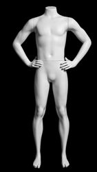 Headless Basketball Boy Child Mannequin Matte White Hands on Hips