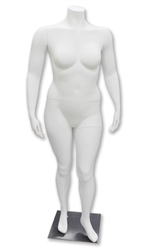 Matte White Headless Plus Size Mannequin Hand on Hip