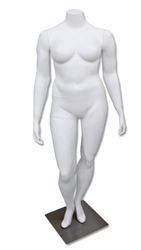 Matte White Headless Plus Size Mannequin Hand on Hip