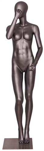 Matte Grey Egghead Grey Female Mannequin.