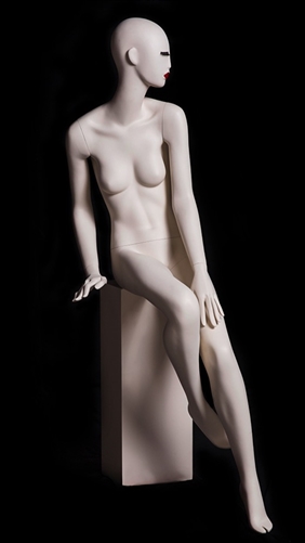 Abstract Female Mannequin with Classic Makeup - Seated Pose