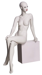 Abstract Female Mannequin with Classic Makeup - Leaned Back Seated Pose