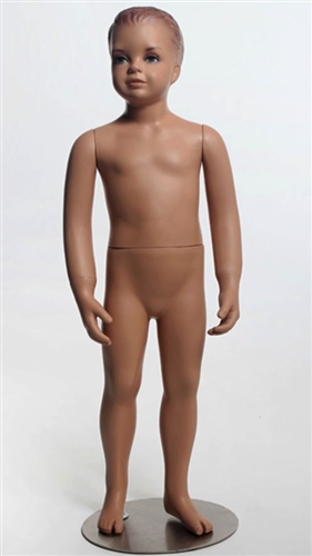 38" Tall Male Child Mannequin has realistic facial features and molded hair.