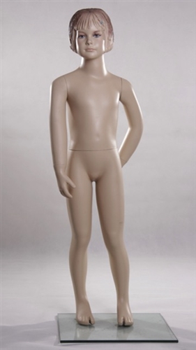 Female Child Mannequin with Molded Hair and Realistic Facial Features