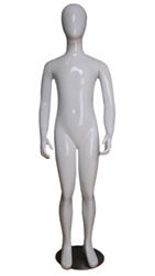 4'9" Tall Child Mannequin Egghead in White