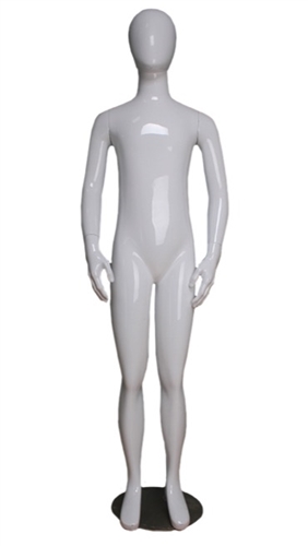 5'2" Tall Child Mannequin Egghead in White