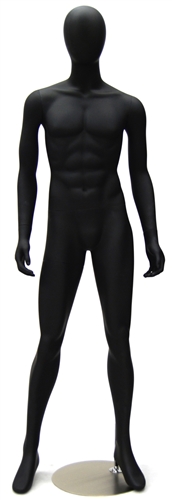 Egghead Male Mannequin with a matte black finish.