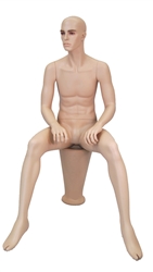 Realistic Male Mannequin seated with arms on knees