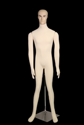 Jersey Covered Fully Posable Male Mannequin in Tan