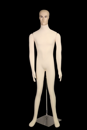 Jersey Covered Fully Posable Male Mannequin in Tan