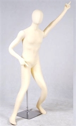 Jersey Covered Fully Posable Male Mannequin in Tan