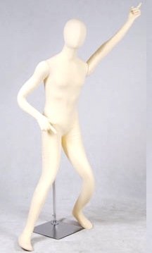 Jersey Covered Fully Posable Male Mannequin in Tan