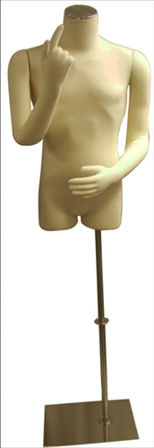 Fully Posable Male Torso Mannequin in white