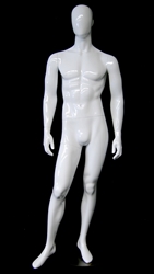 Glossy White Male Egghead Mannequin