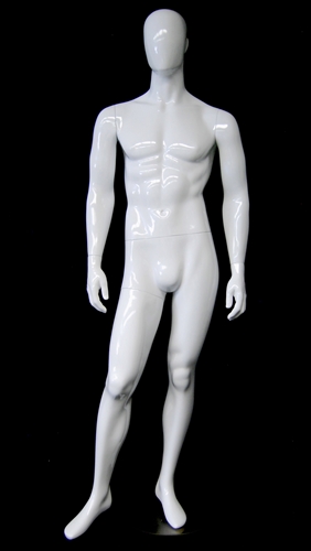 Glossy White Male Egghead Mannequin