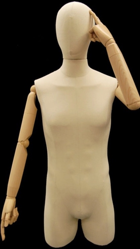 Egghead Male Dress Form with Flexible Arms and Fingers