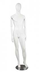 Matte White Male Egghead Mannequin Posable Arms Leg Out