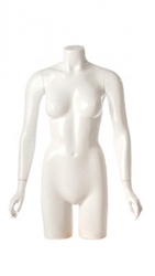 Shiny Pearl 3/4 Torso Female Mannequin with Arms
