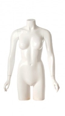 Shiny Pearl 3/4 Torso Female Mannequin with Arms