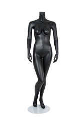 Matte Black Headless Female Brazilian Mannequin