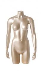 Shiny Pewter 3/4 Torso Female Mannequin with Arms