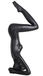 Yoga Mannequin Female in Black Matte Made of Fiberglass