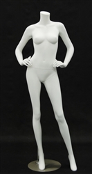 Matte White Headless Female Mannequin with Hands on Hips