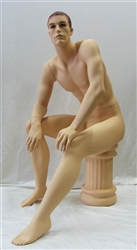 Dashing Male Sitting Mannequin with mini column