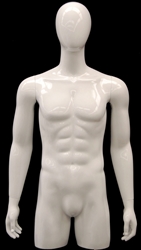 Male Torso Display Form in Glossy White from www.zingdisplay.com