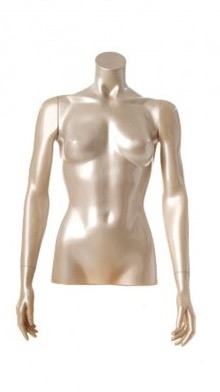 Shiny Pearl 1/2 Torso Female Mannequin with Arms