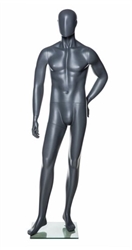 Grey Male Mannequin with Abstract Egghead from www.zingdisplay.com