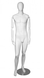 Matte White Male Egghead Mannequin Posable Arms