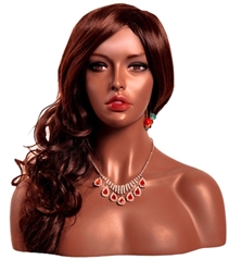Realistic Ethnic Female Display Head with Shoulders
