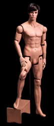Adjustable Male Mannequin in Tan Fleshtone from www.zingdisplay.com