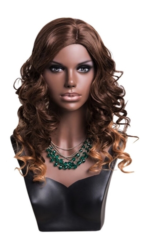 Realistic African American Female Display Head