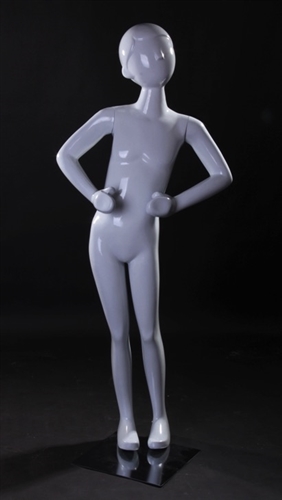Child Mannequin in Standing Pose in White