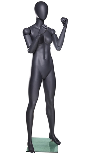 Athletic Grey Egghead Female Mannequins with Flexible Arms