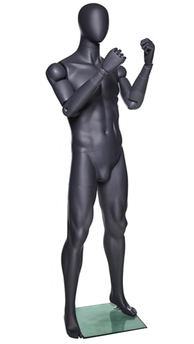 Athletic Grey Egghead Male Mannequins with Flexible Arms
