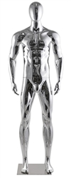 Plastic Egghead Male Mannequin - Chrome