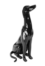 Glossy Black Greyhound Dog Mannequin