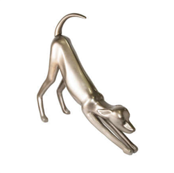 Metallic Pewter Stretching Greyhound Dog Mannequin
