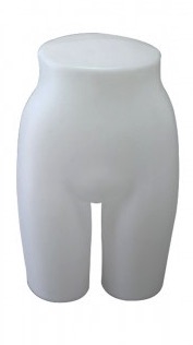 Matte White Plastic Female Lower Body Torso