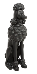 Matte Black Cute Poodle Dog Mannequin