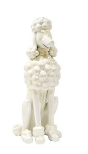 Glossy Pearl White Cute Poodle Dog Mannequin