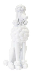 Glossy White Cute Poodle Dog Mannequin