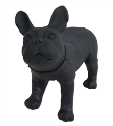 Matte Black Abstract French Bull Dog Mannequin