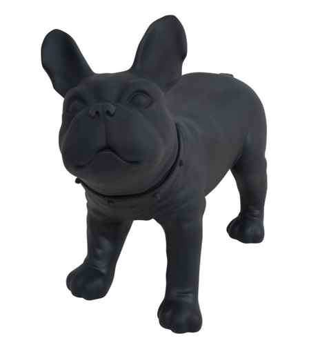 Matte Black Abstract French Bull Dog Mannequin