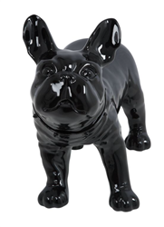 Glossy Black Abstract French Bull Dog Mannequin