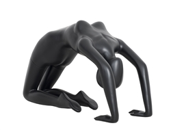 Yoga Mannequin Female in Black Matte Made of Fiberglass