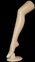 Tan Plastic Female Thigh Leg Form. Lightweight and durable.  Perfect for your hosiery display needs.
